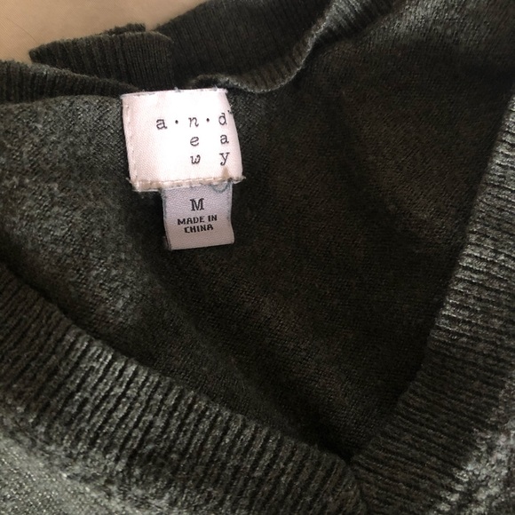 3/$15🦉 a new day Olive Green V Neck Sweater M - Picture 2 of 5